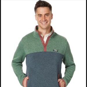 LL.Bean Mens 1912 Sweatshirt, Button-Mock, Size S, Regular, NWOT